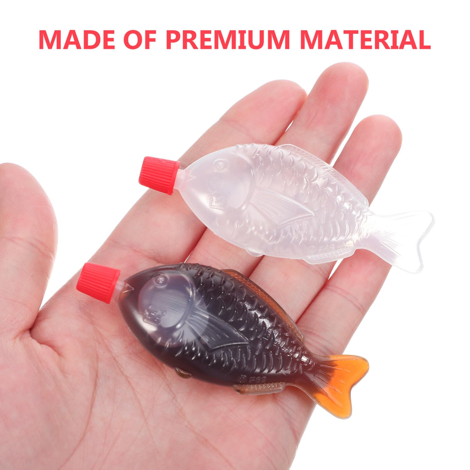 Pretyzoom 100Pcs Mini Squeeze Bottles, 8Ml Fish Shape Sauce Bottle, Plastic Condiment Bottles For Sushi Soya Sauce, Disposable